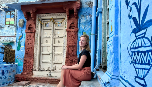 Boven de 'blauwe stad' Jodhpur 